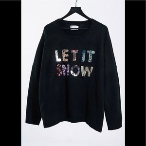 ASOS DESIGN Curve Let It Snow Sequin Sweater Plus